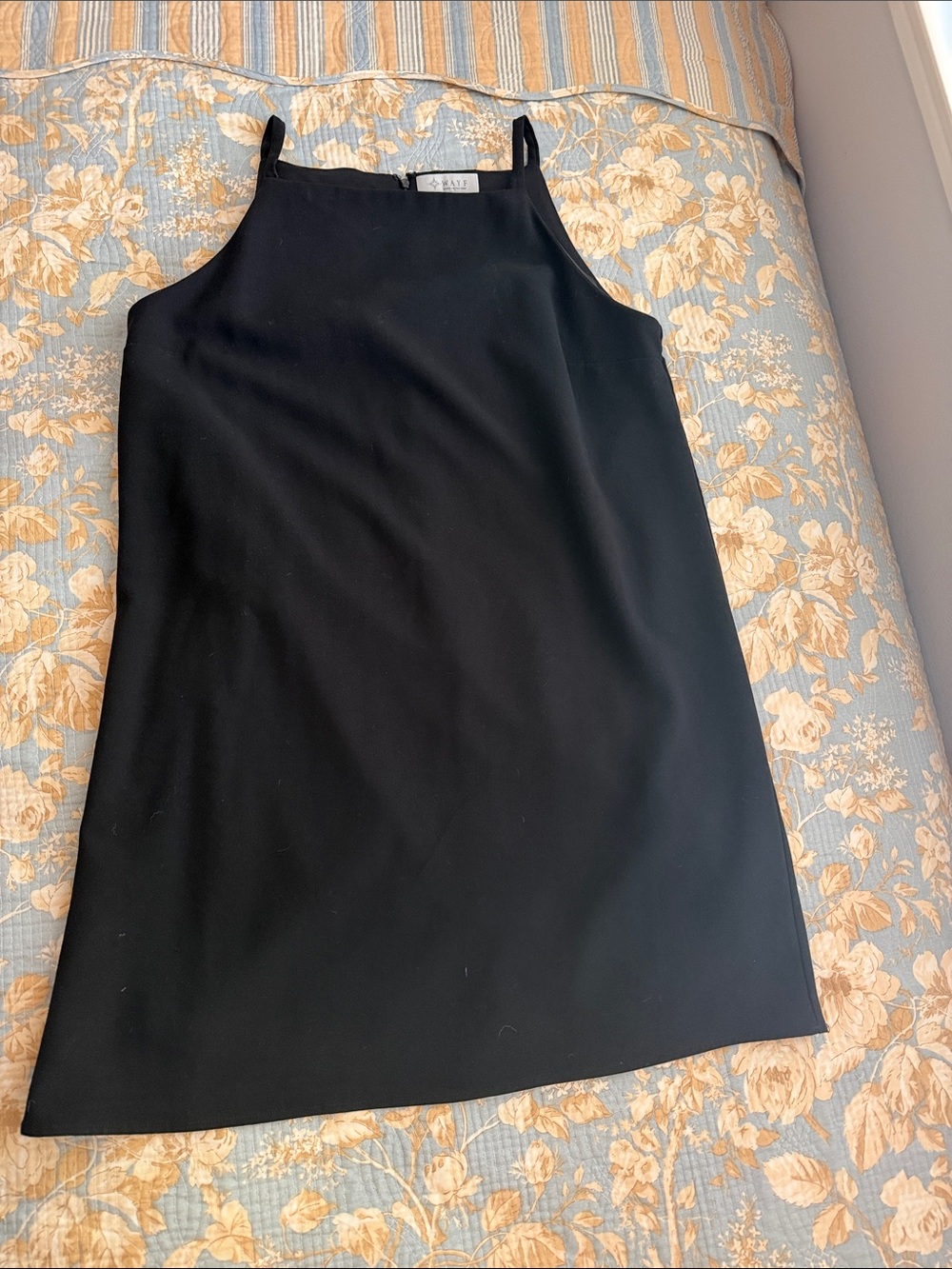 Wayf Black Mini Slip Dress
